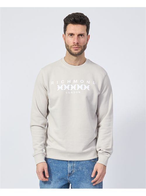 Sweat-shirt à col ras du cou Richmond X pour homme avec logo RICHMOND X | UMP25005FEGREY X